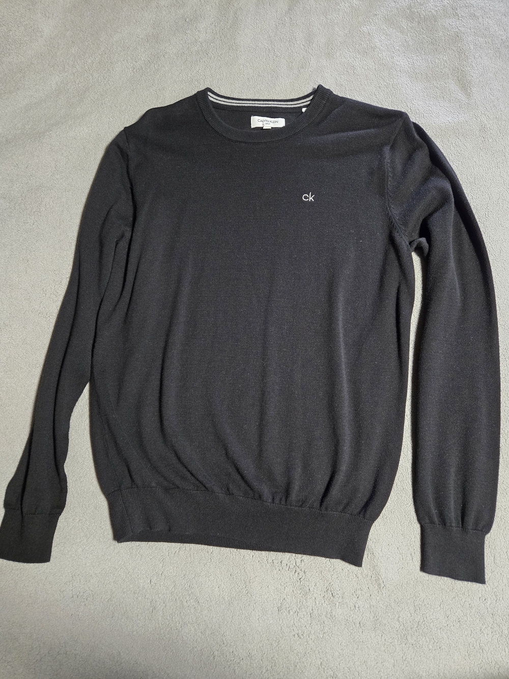 Calvin Klein Black Crewneck Pullover with Subtle CK Logo